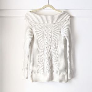 White House Back Market Sparkle Cable Knit Sweater